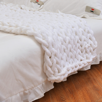 Beschwerte Strickdecke aus Wolle