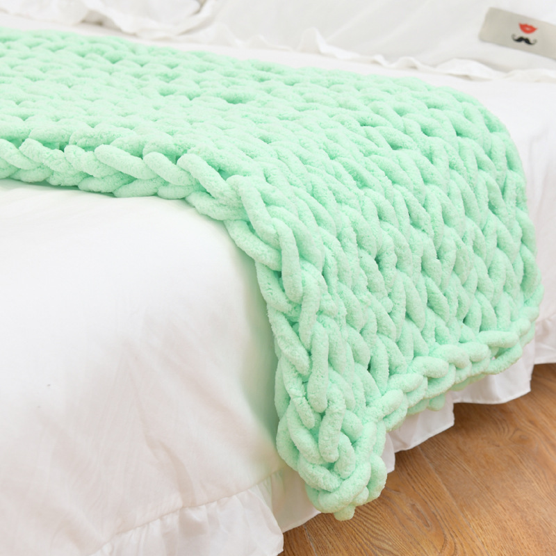 Beschwerte Strickdecke aus Wolle