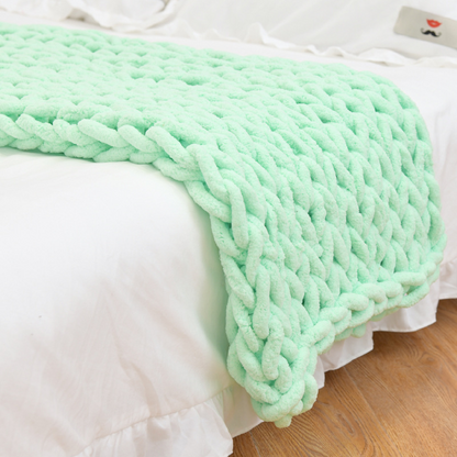 Beschwerte Strickdecke aus Wolle
