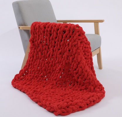 Beschwerte Strickdecke aus Wolle