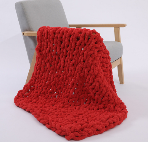 Beschwerte Strickdecke aus Wolle